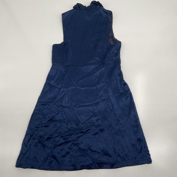 Vintage Debra Rodman Women Blue Casual Dress Size 6 Button Up Ruffles 100% Silk - Picture 10 of 11